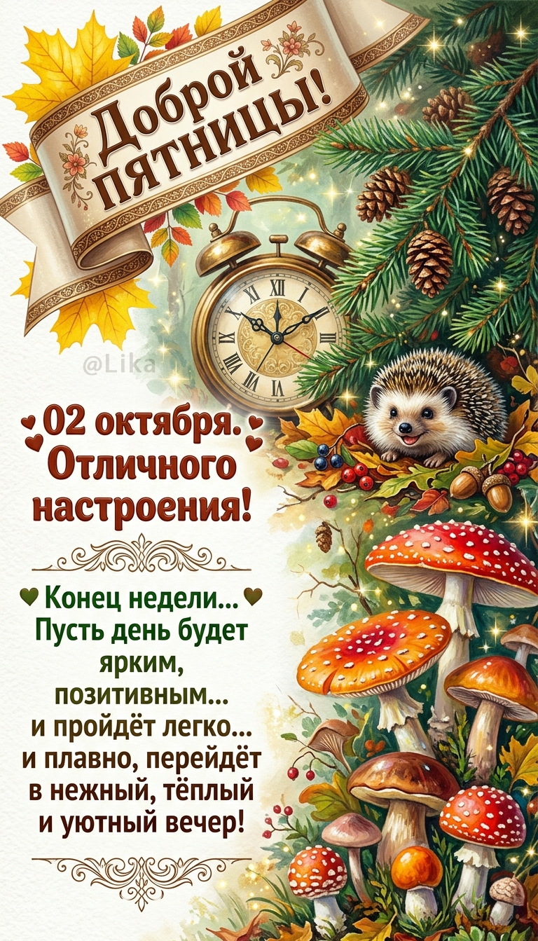 Открытка Доброй пятницы 02 октября
