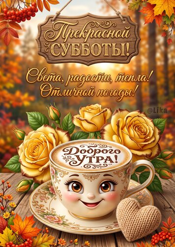 Открытка Прекрасной субботы. Утро