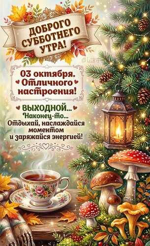 Открытка Суббота. 03 октября