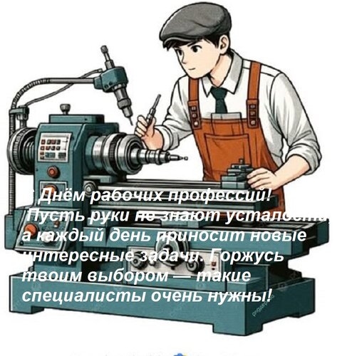 Открытка С Днём рабочих профессий! Пусть руки не знают усталости, а каждый день приносит новые интересные зад