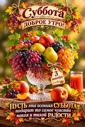 Открытка Суббота, доброе утро