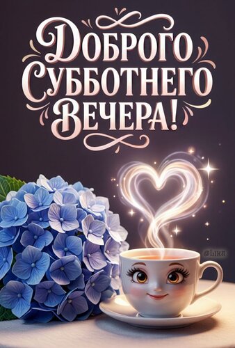 Открытка Доброго субботнего вечера