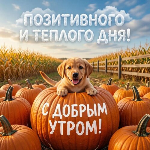 Открытка С добрым утром! Позитивного и теплого дня!