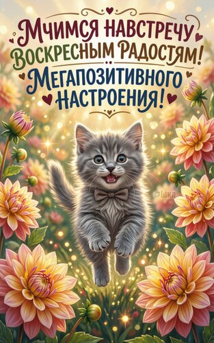 Открытка Мчимся навстречу воскресным радостям