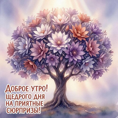 Открытка Доброе утро! Щедрого дня на приятные сюрпризы!