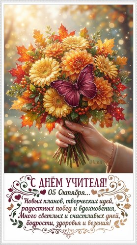 Открытка День учителя 05 октября