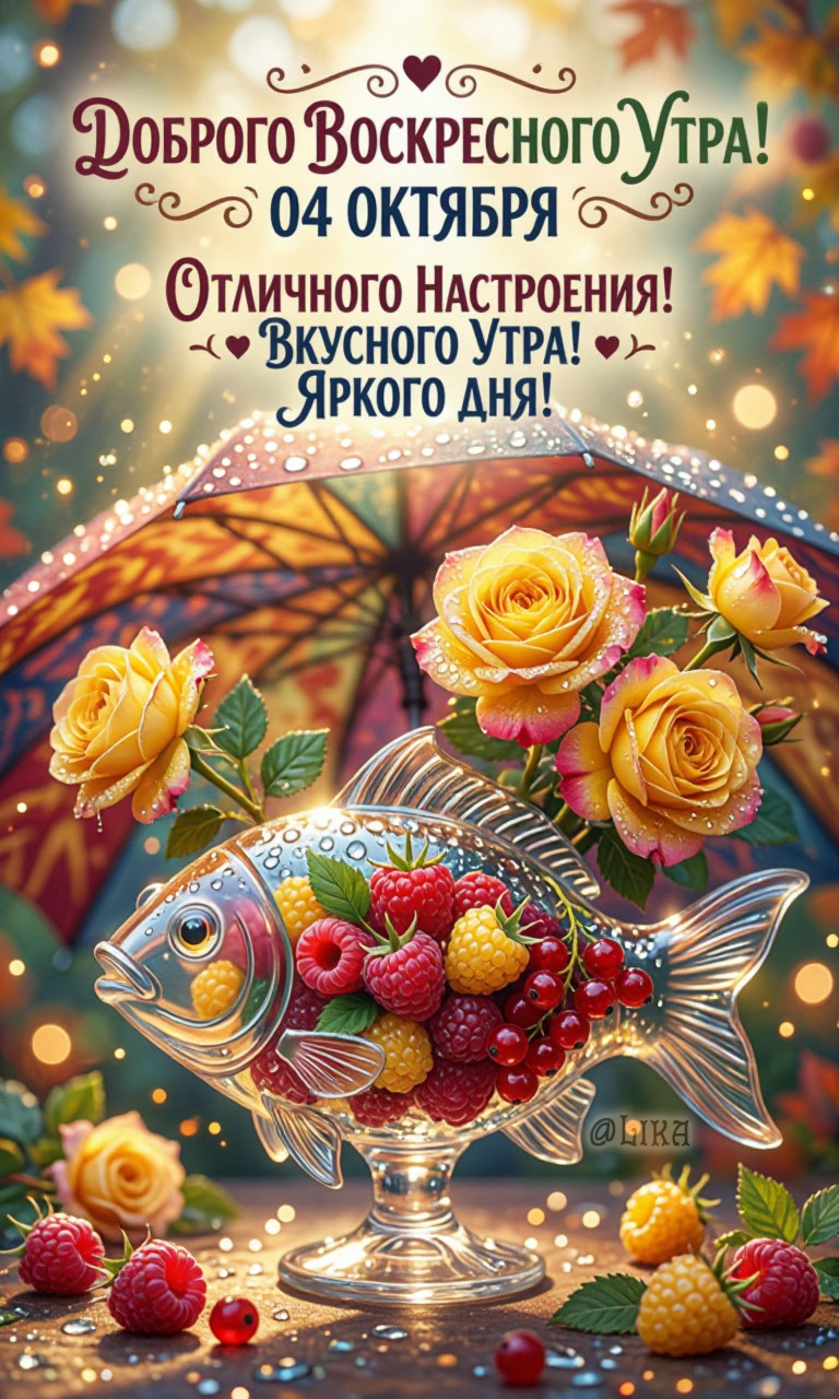 Открытка Доброго воскресного утра 04 октября