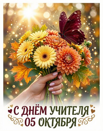 Открытка День учителя 05 октября
