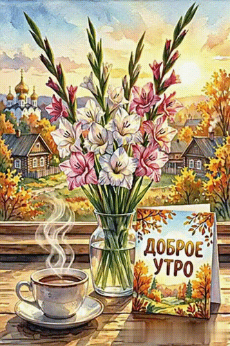 Анимированная открытка ДОБРОЕ УТРО