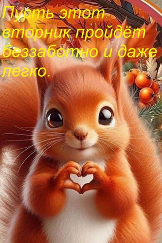 Открытка Пусть этот вторник пройдёт беззаботно и даже легко.