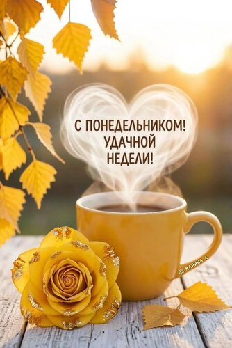 Открытка С ПОНЕДЕЛЬНИКОМ! УДАЧНОЙ НЕДЕЛИ!