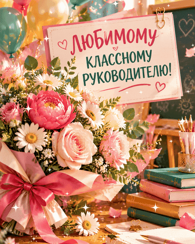 Анимированная открытка Любимому классному руководителю!