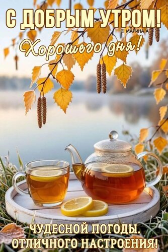 Открытка С ДОБРЫМ УТРОМ! ХОРОШЕГО ДНЯ! ЧУДЕСНОЙ ПОГОДЫ. ОТЛИЧНОГО НАСТРОЕНИЯ!