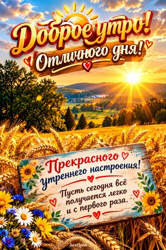 Открытка Доброе утро. Отличного дня