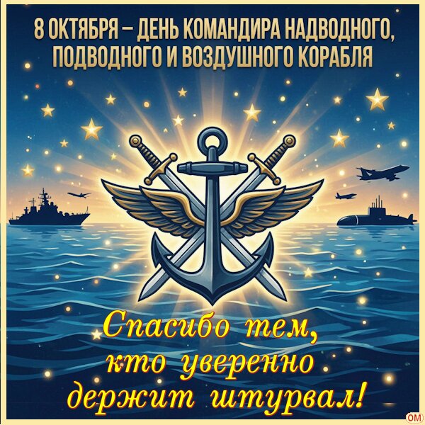 Открытка День командира корабля 1