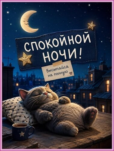 Открытка спокойной ночи