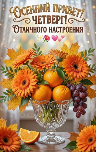 Открытка Осенний привет, ЧЕТВЕРГ
