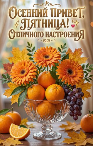 Открытка Осенний привет, пятница
