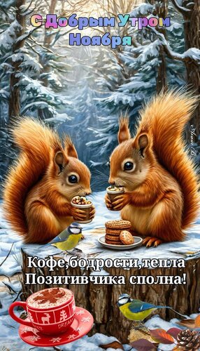 Открытка доброе утро ноября