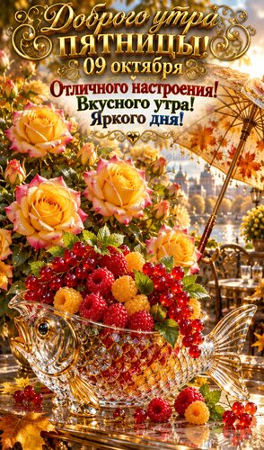 Открытка Доброго утра пятницы 09 октября