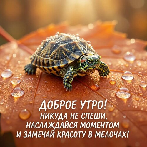Открытка Доброе утро! Никуда не спеши, наслаждайся моментом и замечай красоту в мелочах!