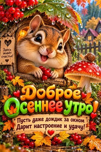Открытка Доброе осеннее утро