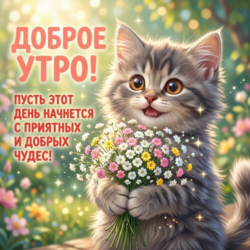 Открытка Доброе утро! Пусть этот день начнется с приятных и добрых чудес!
