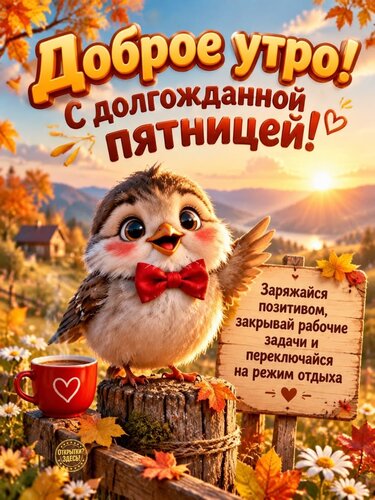 Открытка Доброе утро, с долгожданной пятницей