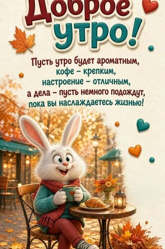 Открытка Доброе осеннее утро