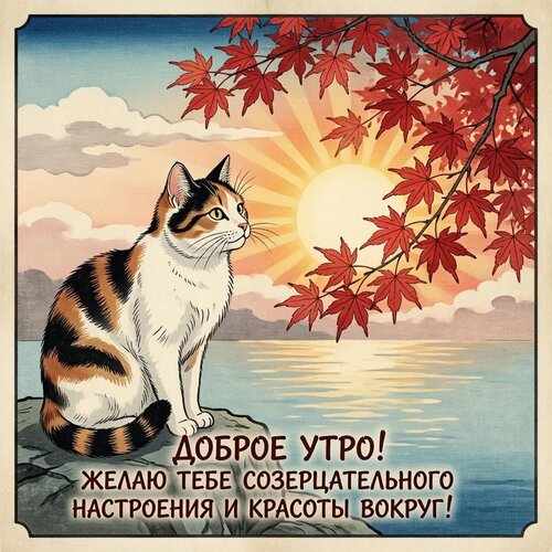 Открытка Доброе утро! желаю тебе созерцательного настроения и красоты вокруг!