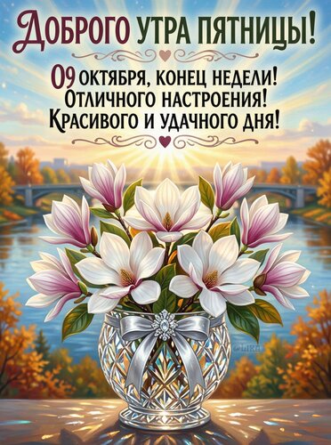 Открытка Доброго утра пятницы 09 октября