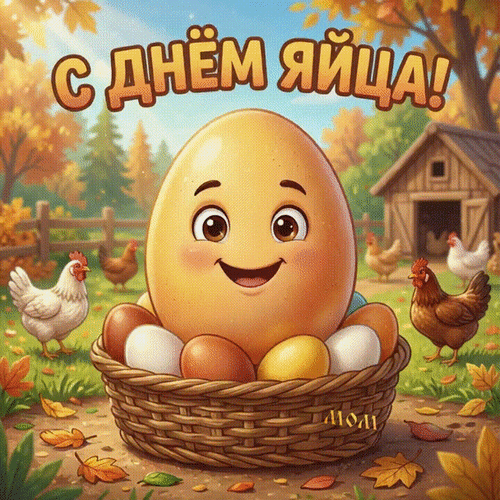 Анимированная открытка С Днём яйца!