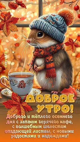Открытка С добрым осенним утром