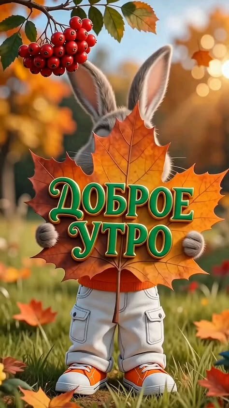 Открытка Доброе осеннее утро