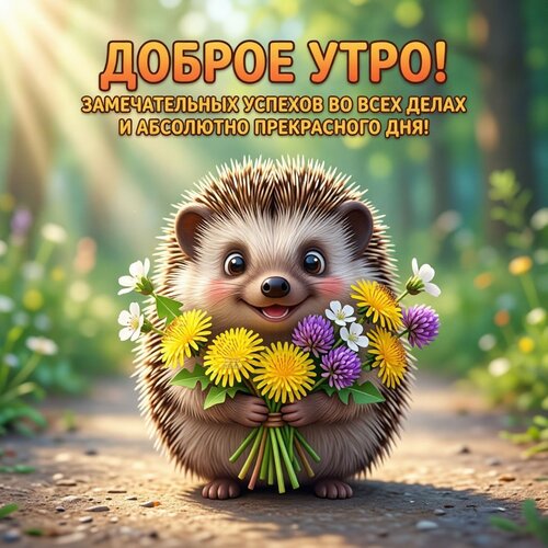 Открытка Доброе утро! Замечательных успехов во всех делах и абсолютно прекрасного дня!