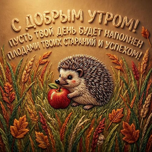Открытка С добрым утром! Пусть твой день будет наполнен плодами твоих стараний и успехом!