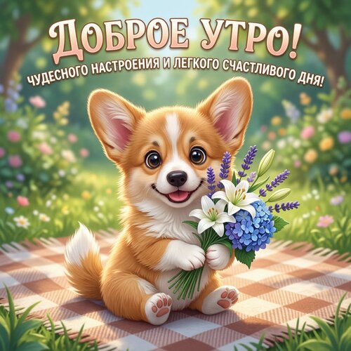 Открытка Доброе утро! Чудесного настроения и легкого счастливого дня!