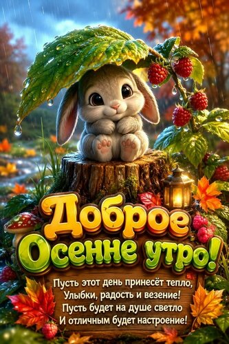 Открытка Доброе осеннее утро