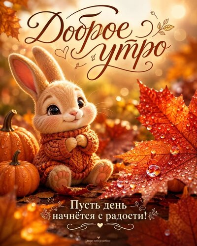 Открытка Доброе осеннее утро