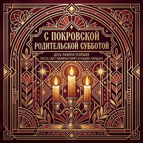 Анимированная открытка С покровской Родительской субботой. День памяти усопших. Пусть свет памяти горит в наших сердцах.