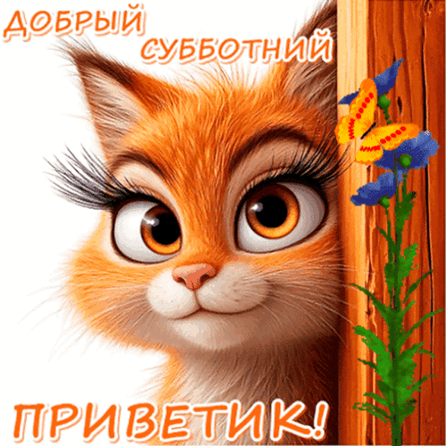 Анимированная открытка Добрый субботний приветик!