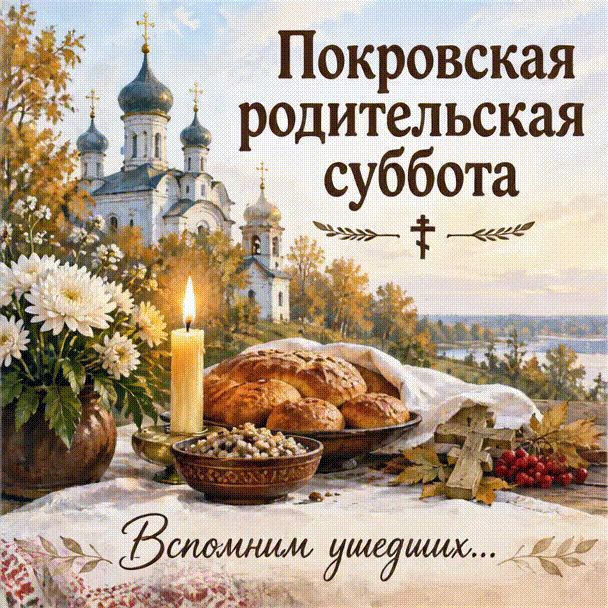 Анимированная открытка Покровская родительская суббота. Вспомним ушедших...