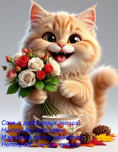 Открытка Самых радостных эмоций Накопи ты про запас, И веселье пусть начнётся, Непосредственно, сейчас!