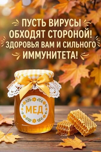 Открытка ПУСТЬ ВИРУСЫ ОБХОДЯТ СТОРОНОЙ! ЗДОРОВЬЯ ВАМ И СИЛЬНОГО ИММУНИТЕТА!