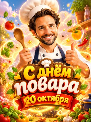 Открытка С днём повара. 20 октября