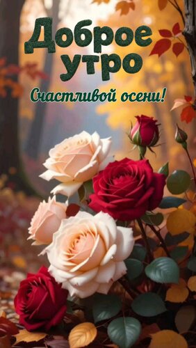 Открытка Доброе утро, счастливой осени