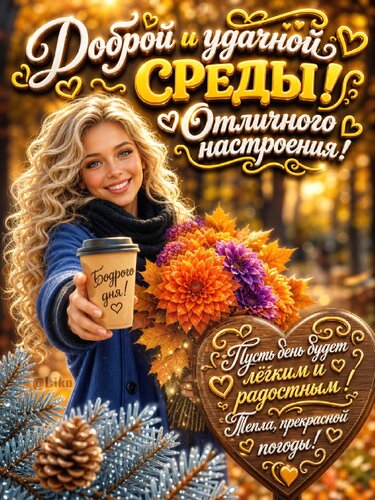 Открытка Доброй и удачной среды