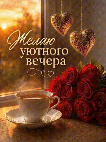 Анимированная открытка Желаю уютного вечера