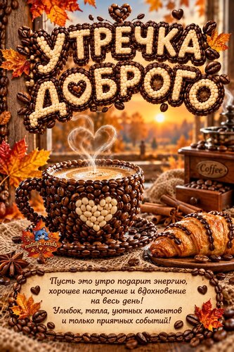 Открытка Утречка доброго! Пусть это утро подарит энергию.