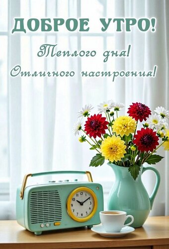 Открытка Доброе утро! Теплого дня! Отличного настроения!